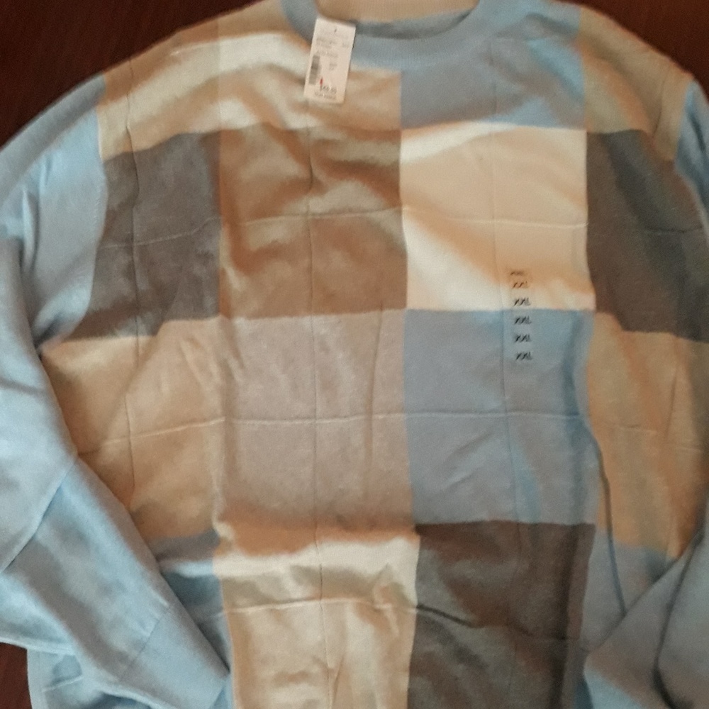 Mens Wearhouse Multi Colored Checker Box Sweater